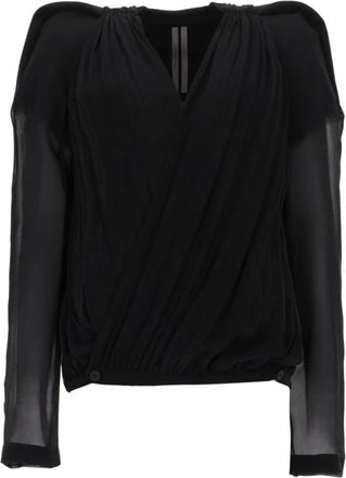 Rick Owens Blusa Maria con cuello en V - Blouses & Shirts - Mujer - Negro - M