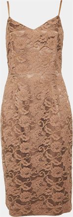 Elisabetta Franchi Taupe Lace Sleeveless Sheath Dress