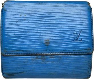 Louis Vuitton Pre-owned Vintage leren portemonnee - Dames - Vintage Accessoires - Blauw - ONE Size - Leer - Vintage