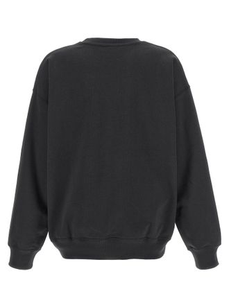 Ganni Bear-Print Crewneck Sweatshirt - Black