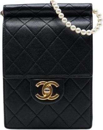 Chanel Pre-owned Mini Crossbody Bag - Dames - Vintage Mini Tas - Zwart - ONE Size - Leer - Vintage