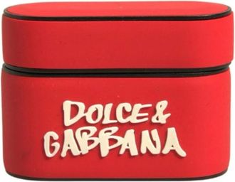 Dolce & Gabbana Rood reli&euml;flogo Air Pods-hoesje - Heren - Telefoonaccessoires - Rood - ONE Size - Accessoires