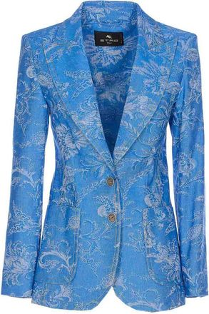 Etro Fitted Denim Jacket With Peak Lapels