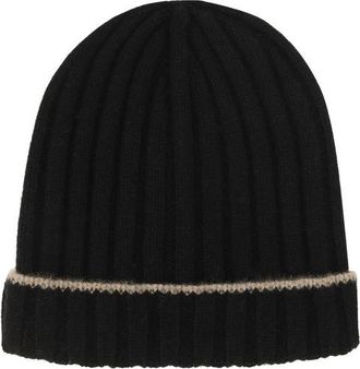 Brunello Cucinelli Mens Black Cashmere Beanie Accessory