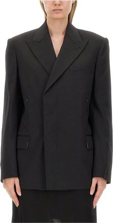 Helmut Lang Oversize Jas - Dames - Blazers - Zwart - S - Wol - Jassen