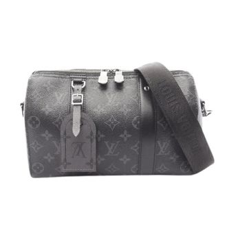 Louis Vuitton Pre-owned City Keepall Monogram Eclipse Reverse schoudertas - Heren - Vintage Weekendtas - Grijs - ONE Size - Leer - Vintage