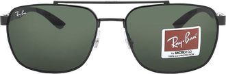 Ray-Ban Dark Green Rectangular Mens Sunglasses RB3701 002/71 59