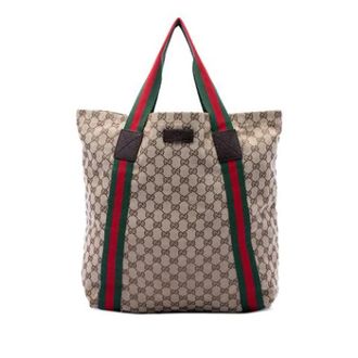 Gucci Pre-owned Tote Bags, female, Beige, Size: ONE SIZE Pre-owned Canvas Tote Bag