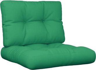 vidaXL Cuscini per Pallet 2 pz Verdi in Tessuto Vidaxl