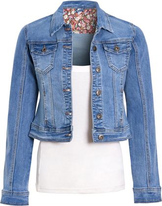 SS7 Womens Denim Jacket Stonewash Blue Stretch Regular fit