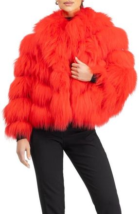 Gorski Genuine Shearling Jacket in Red at Nordstrom, Size X-Small