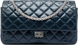 Chanel Pre-owned Reissue Double Flap Bag - Dames - Vintage Schoudertas - Blauw - ONE Size - Leer - Vintage