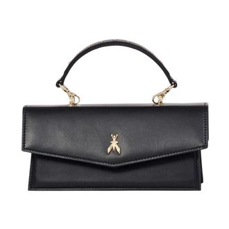 Patrizia Pepe Bolso de mano de cuero sint&eacute;tico negro con cadena - Bags - Mujer - Negro - ONE SIZE