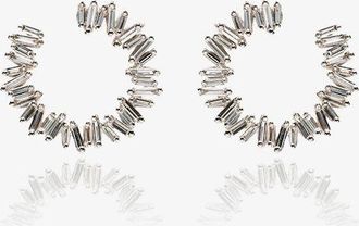 Suzanne Kalan 18K White Gold Mini Spiral Diamond Earrings - Womens - Diamond/18kt White Gold