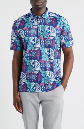 Swannies Festival Floral Performance Golf Polo in Twilight at Nordstrom, Size Xx-Large