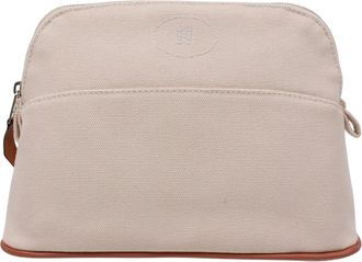 Herm&egrave;s Brown Ivory Toile H Pouch (Pre-Owned)