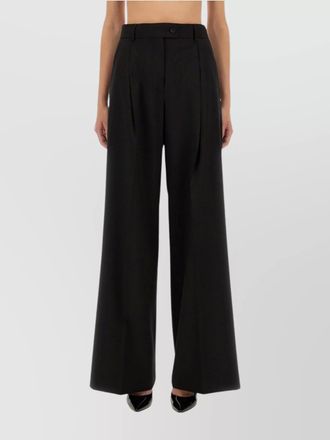 Sportmax high-waisted wide-leg trousers pleated front