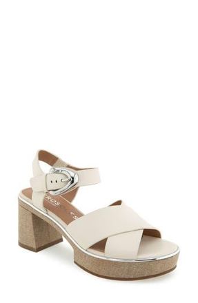 Aerosoles Zephyr Platform Sandal in 174 Eggnog Leather at Nordstrom Rack, Size 9.5