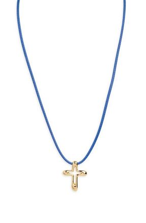 Argento Vivo Cross Cord Necklace in Gold/Blue at Nordstrom