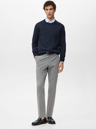 Mango Pullover collo stondato 100% lana merino navy - Uomo - XXL - MANGO MAN