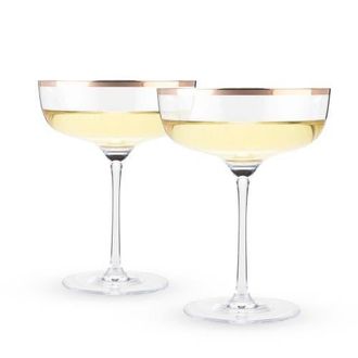 Twine Copper Rim Crystal Coupes Set of 2 in Clear at Nordstrom