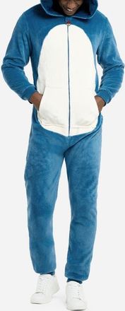 OppoSuits Snorlax Pok&eacute;mon Long Sleeve Hooded Fleece Jumpsuit in Blue at Nordstrom, Size Xx-Large