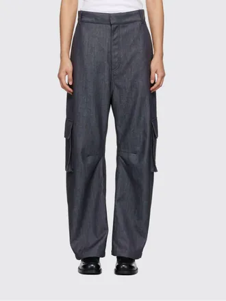 Balenciaga High-Waisted Wide-Leg Cargo Trousers in Wool with a Baggy Fit