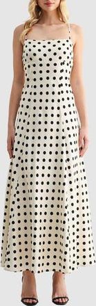 Lush Polka Dot Maxi Dress in Cream Black Dot at Nordstrom Rack, Size X-Large