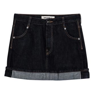 Semicouture Dames, Rokken, Blauw, Maat: W26 Katoen