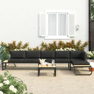 vidaXL Vidaxl - Set Divano da Giardino 4 pz ad Angolo Cuscini in Alluminio wpc