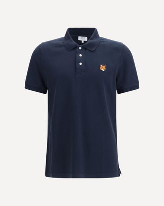 Maison Kitsun&eacute; Polo Fox Head in piqu&eacute; di cotone organico Man M