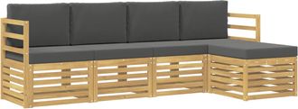 vidaXL Conjunto De Sof&aacute;s De Exterior 5 Uds. Blanco Y Antracita Vidaxl