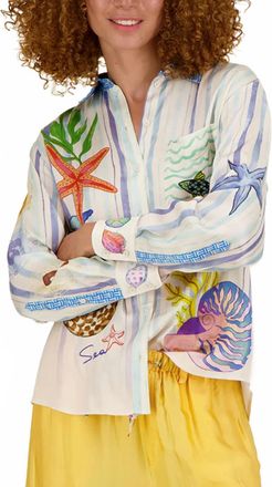 Me369 Isabel Printed Shirt In Magic Ocean