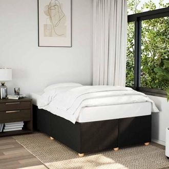 Berkfield Home Bed Frame without Mattress Black&not;Double Fabric in Black | Size: Double