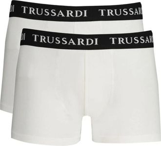 Trussardi Katoenen Boxershorts met Logoprint - Heren - Onderbroek - Wit - 2XL - Katoen - Ondergoed