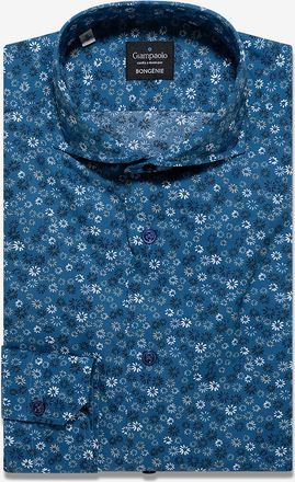 Giampaolo Lang&auml;rmeliges gebl&uuml;mtes Baumwollhemd