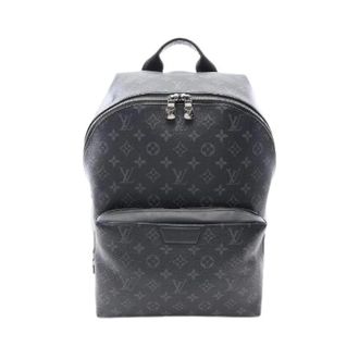 Louis Vuitton Pre-owned Apollo Monogram Eclipse Coated Canvas Backpack - Heren - Pre-owned - Zwart - Maat: ONE Size Leer