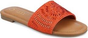 Journee Collection Maria Crystal Embellished Slide Sandal in Orange at Nordstrom Rack, Size 7.5