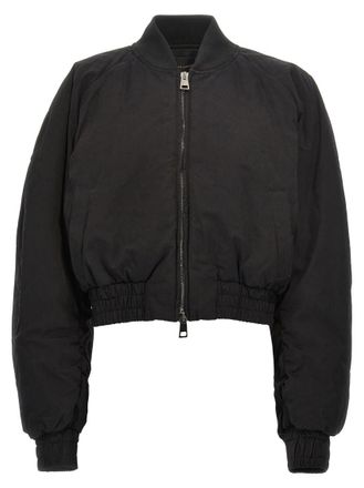 Andamane Black Cropped Bomber Jacket