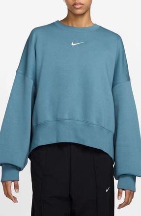 Nike Phoenix Fleece Crewneck Sweatshirt in Smokey Blue/Sail at Nordstrom Rack, Size X-Large
