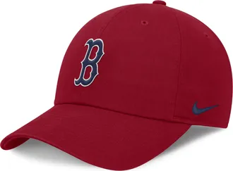 Nike Boston Red Sox Evergreen Club Nike Mens MLB Adjustable Hat in Red | NB016DLBQ-BEK