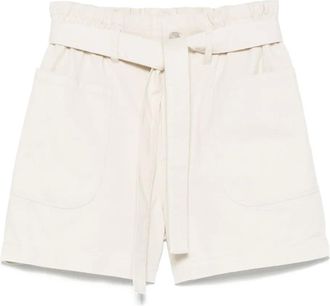 DKNY belted shorts - women - Cotton - M - Neutrals