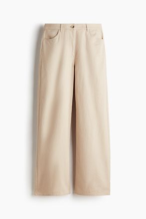 H&M Weite Baumwollhose - Beige