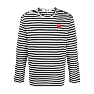 Comme Des Garçons Long Sleeve T-Shirts, male, Black, XL, Black T-shirts and Polos with Converse Style