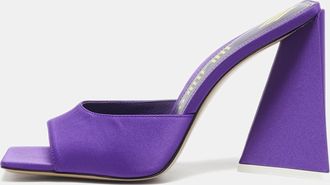 The Attico Purple Satin Devon Slide Sandals