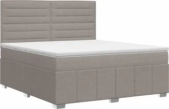 vidaXL Cama Box Spring Con Colch&oacute;n Con Cabecera Topo 140 X 190 Cm Tela Vidaxl