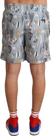 Dolce & Gabbana Mens Blue Seashell Beachwear Swimwear Shorts Polyester