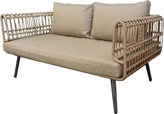 Bigbuy Canap&eacute; - Ariki - 2 Plazas - Ratan Sint&eacute;tico - Acero - 161x84x67 Cm