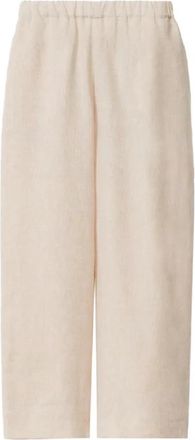 Fabiana Filippi Linnen Broek - Dames - Wijde Broeken - Beige - L - Linnen - Broeken