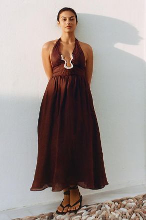 Bardot Cavarly Ramie Halter Maxi Dress